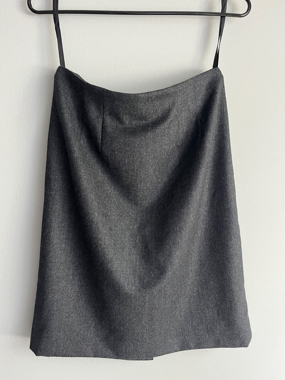 Lands' End Vintage Wool A-Line Skirt 10 Grey Preppy Old Money Quiet Lux Office